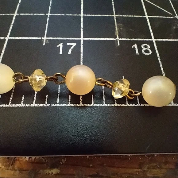 Vintage Double Strand Glass Necklace & Clip-On Earring Set, 1950s-1960s … - Picture 7 of 12